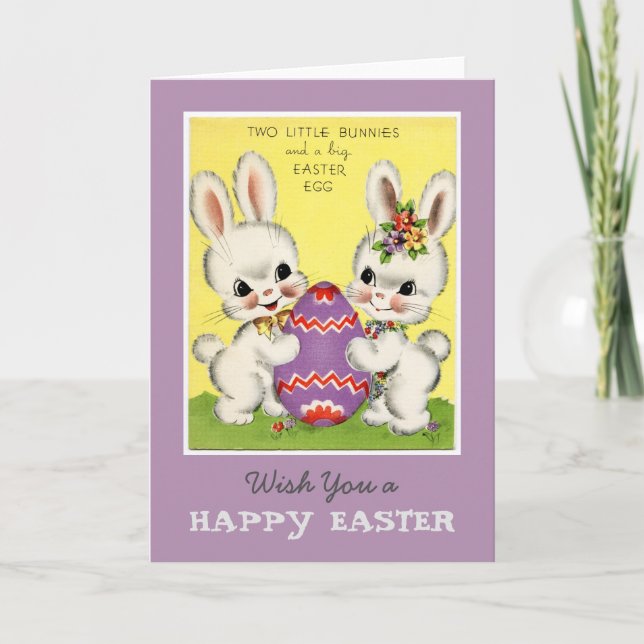 Festiva Pequeños conejillos y tarjeta de felicitación de h (Anverso)