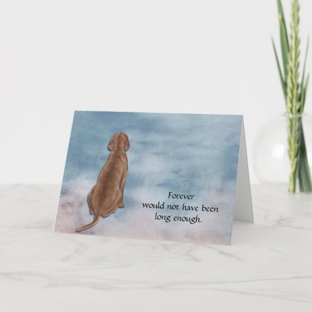 Festiva Pérdida de tarjeta de simpatía de perro Weimaraner (Anverso)