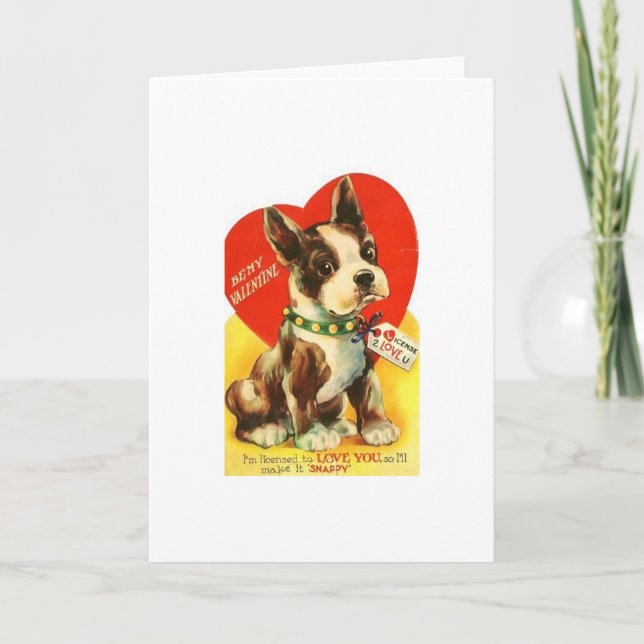 Festiva Perrito hermoso de Boston Terrier de la tarjeta (Anverso)