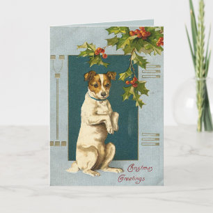 Festiva Perro bajo una ramificación holística - tarjeta de