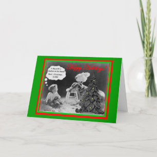 Festiva Perro con Navidades de pollo y niños con tarjeta g