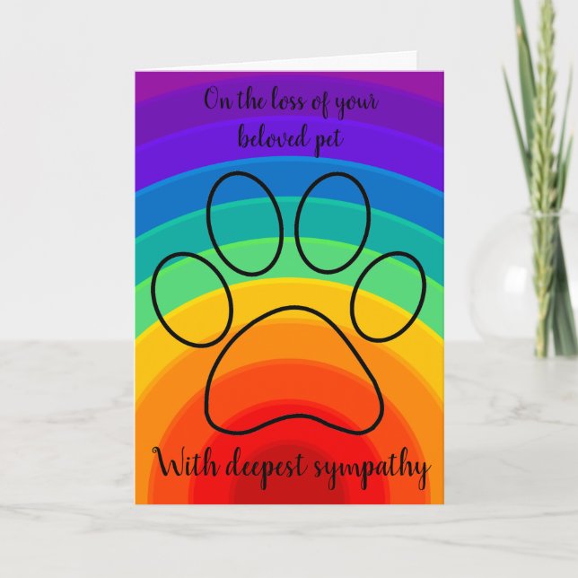 Festiva Perro de arco iris o tarjeta de simpatía mascota (Anverso)