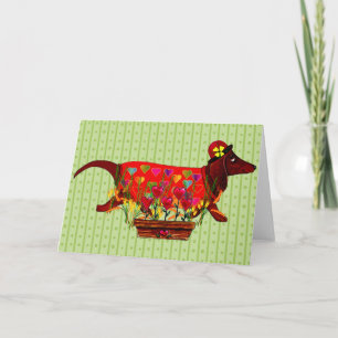 Festiva Perro de Weiner de la tarjeta del día de San