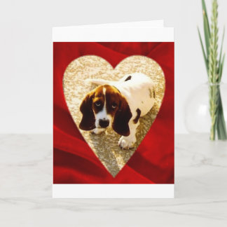 Festiva Perro del Bassett de la tarjeta del día de San