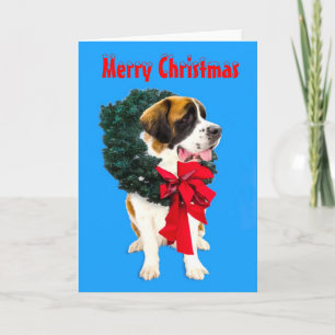 Festiva Perro divertido de St Bernard con la tarjeta de la