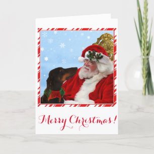 Festiva Perro divertido, lindo del Doberman, tarjeta de