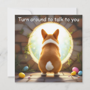 Festiva Perro galés Corgi - Tarjeta de vacaciones de Pascu