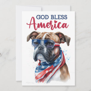 Festiva Perro Patriota - Boxer Tarjeta del 4 de Julio