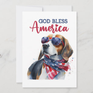 Festiva Perro Patriótico - Beagle Tarjeta 4 de Julio
