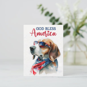 Festiva Perro Patriótico-Beagle Tarjeta del 4 de Julio