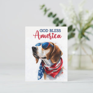 Festiva Perro Patriótico-Beagle Tarjeta del 4 de Julio