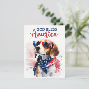 Festiva Perro Patriótico-Beagle Tarjeta del 4 de Julio