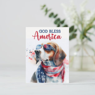 Festiva Perro Patriótico-Beagle Tarjeta del 4 de Julio