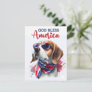 Festiva Perro Patriótico-Beagle Tarjeta del 4 de Julio