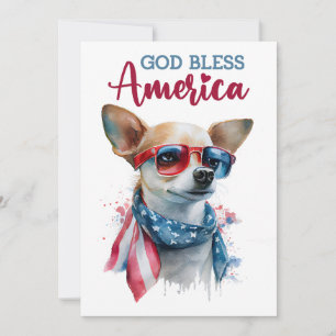 Festiva Perro Patriótico - Chihuahua Tarjeta del 4 de Juli