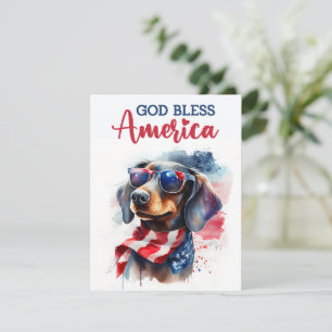 Festiva Perro Patriótico-Dachshund Tarjeta del 4 de Julio