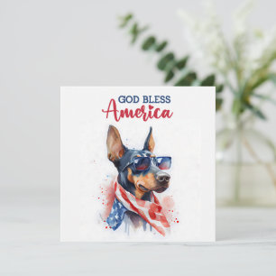 Festiva Perro Patriótico - Doberman Tarjeta del 4 de Julio