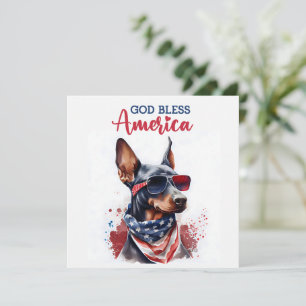 Festiva Perro Patriótico - Doberman Tarjeta del 4 de Julio
