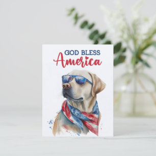 Festiva Perro Patriótico Labrador Retriever Tarjeta 4 de J