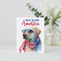 Perro Patriótico Labrador Retriever Tarjeta 4 de J