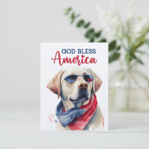 Festiva Perro Patriótico Labrador Retriever Tarjeta 4 de J