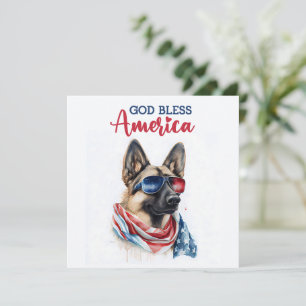 Festiva Perro Patriótico - Pastor Alemán Tarjeta del 4 de 