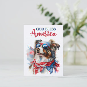Festiva Perro Patriótico - Pastor Australiano Tarjeta del 