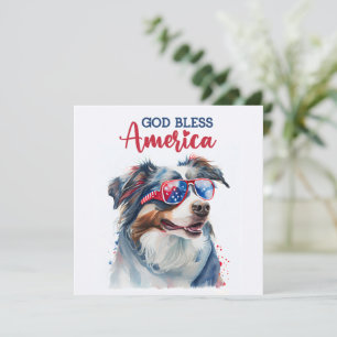 Festiva Perro Patriótico - Pastor Australiano Tarjeta del 