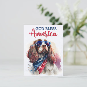 Festiva Perro Patriótico Spaniel Tarjeta del 4 de Julio