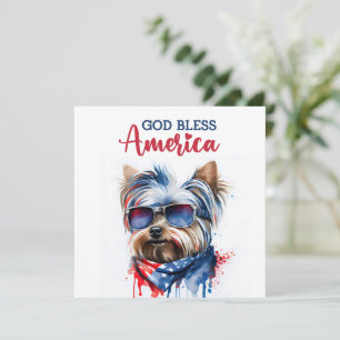 Festiva Perro Patriótico-Yorkie Tarjeta del 4 de Julio