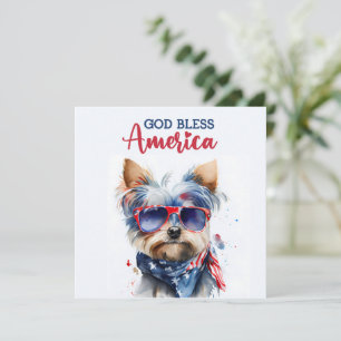 Festiva Perro Patriótico-Yorkie Tarjeta del 4 de Julio