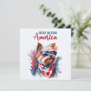 Festiva Perro Patriótico-Yorkie Tarjeta del 4 de Julio