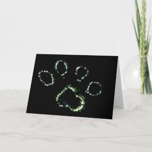 Festiva Perro Paw Imprimir Navidades caninos Tarjeta de fe