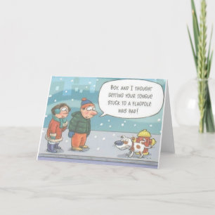 Festiva Perro pegado en tarjeta de felicitación de Hidrant