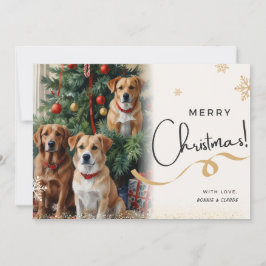 Festiva Perros pequeños navidades tarjeta de saludo de vac