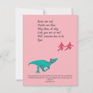 Festiva Perseguido por tarjeta generada por dinosaurio IA