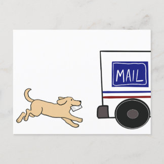 Festiva Perseguir a un perro en la postal de un camión de 
