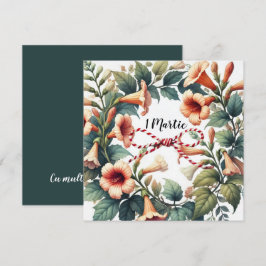 Festiva Personalizable 1 Tarjeta Martie con corona floral