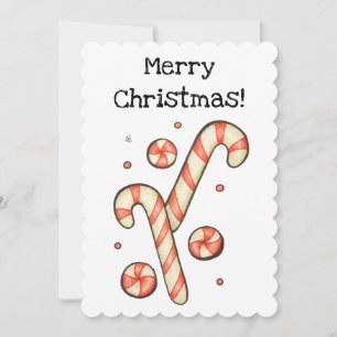 Festiva Personalizable Candy Cane - Tarjeta navideña de Fe