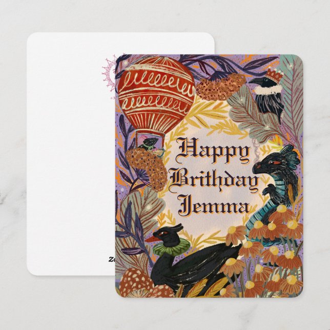 Festiva Personalizada Tarjeta de Cumpleaños Feliz (Anverso / Reverso)