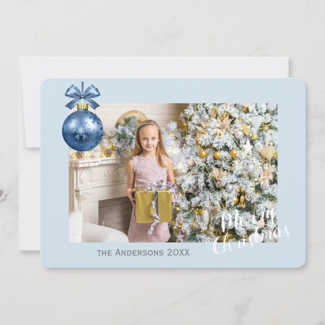 Festiva personalizado añada su tarjeta plana de Navidades  (Anverso)