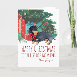Festiva Personalizado Dachshund Puppy Navidades Tarjeta de
