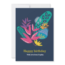 personalizado floral azul moderno hermosa tarjeta