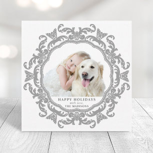 Festiva Personalizado Texto Ornamental Tarjeta fotográfica