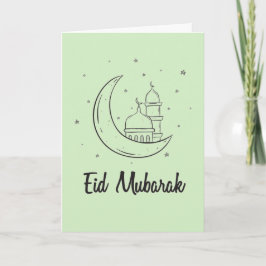 Festiva Personalizar Cute Eid Mubarak Tarjeta Eid Verde Li