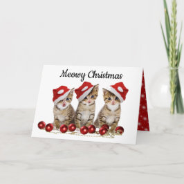 Festiva Personalizar la tarjeta de Navidades Meowy para lo