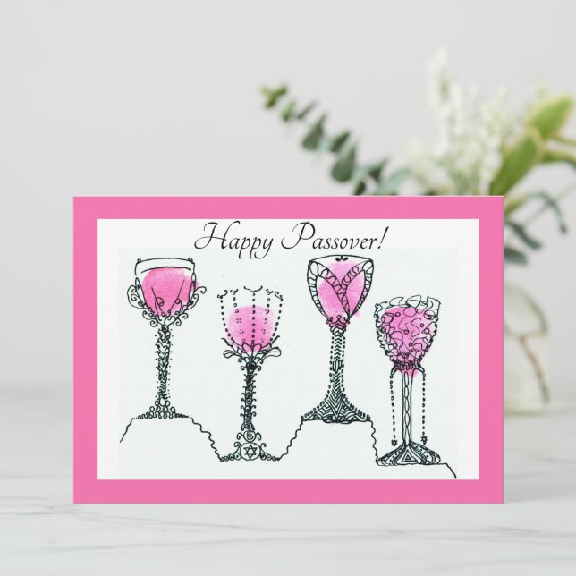 Festiva Pescado de Pascua 4 tazas de tarjeta de vacaciones (Anverso de pie)