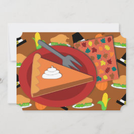 Festiva Pie en tarjeta de vacaciones plana de Acción de Gr