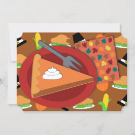 Festiva Pie en tarjeta de vacaciones plana de Acción de Gr