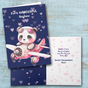 Festiva Piloto de Oso de Panda Cute Tarjeta de San Valentí
